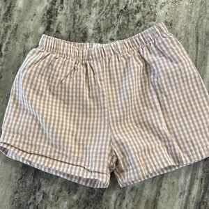 Boys gingham shorts, “shorty” inseam size 4